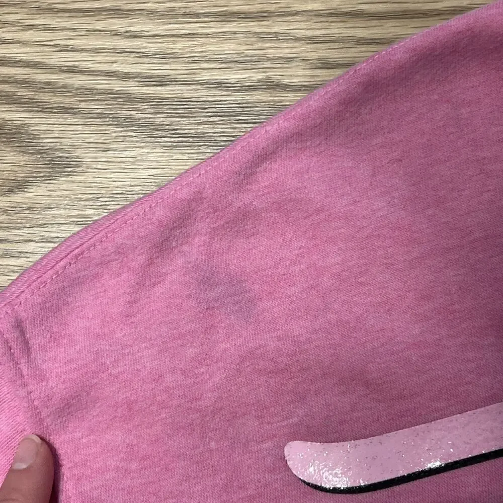 Justice Youth Girl’ Pink Logo Cropped Pullover Sweatshirt Size XL 16/18 (A46)